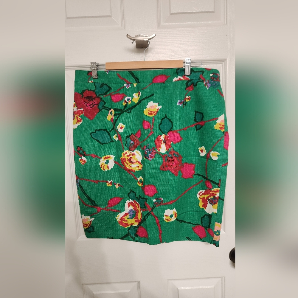 J. Crew Green Pencil Skirt
